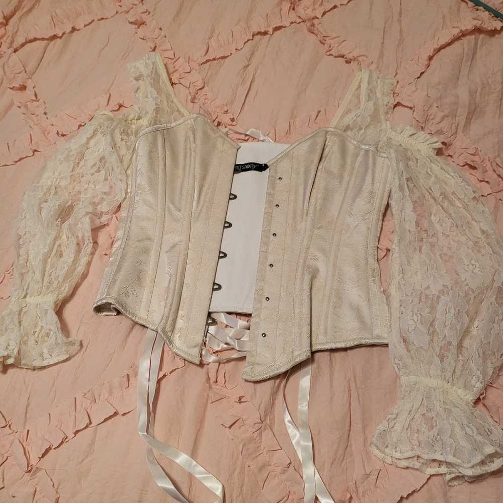 ivory lace corset - image 1