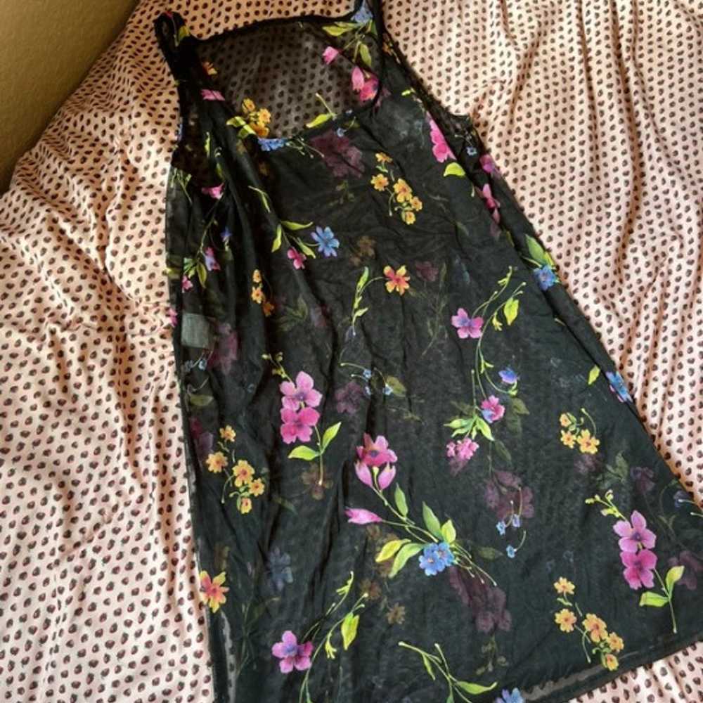Vintage Sheer Floral Slip Dress - image 2