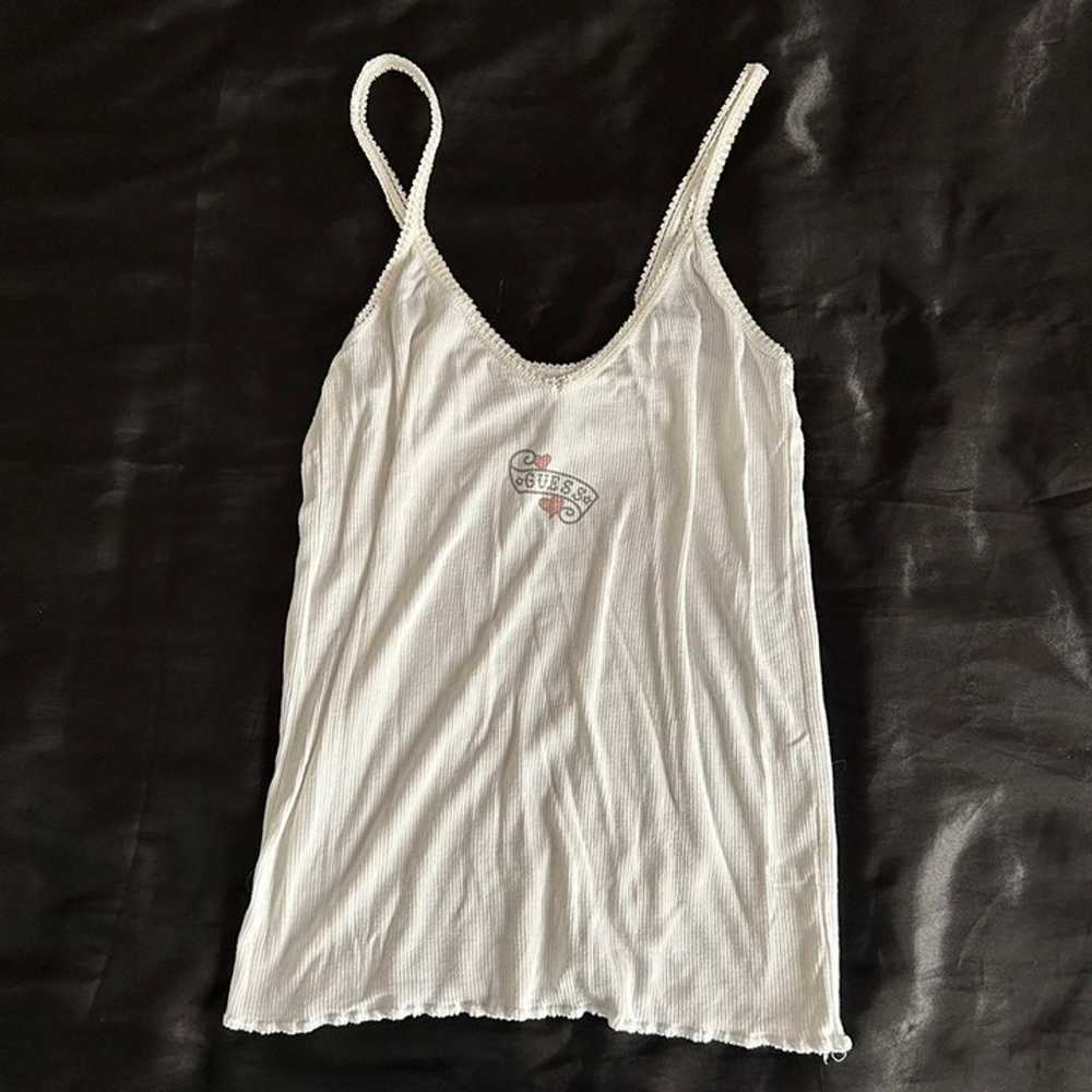 Guess vintage white tank top with print on front - image 1