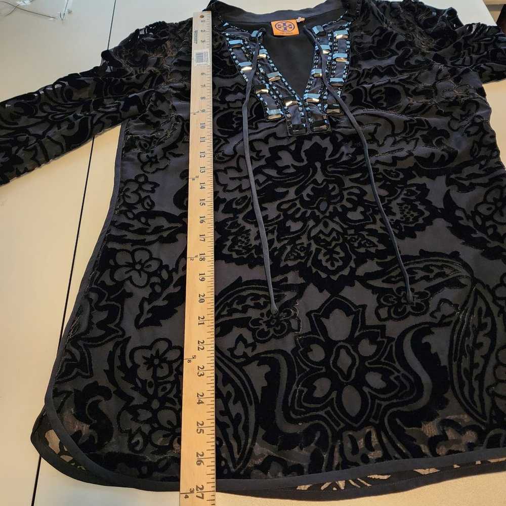 Tory Burch Auden Black Tunic Long Sleeved Tie Nec… - image 6