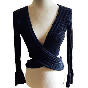 Snidel one size fits midnight blue wrap top multi… - image 1