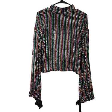 Free People Midnight City Blouse Crop Top Size M … - image 1