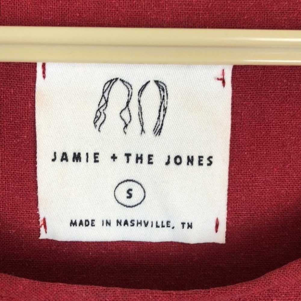 Jamie + The Jones Staple Basic Split Tee red 100%… - image 7