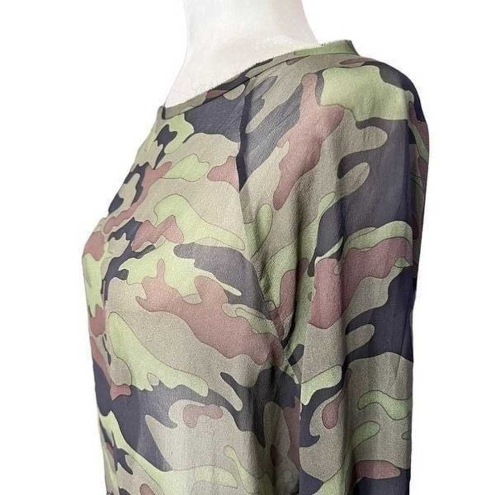 Nili Lotan Women's Green & Brown Camouflage Silk … - image 12