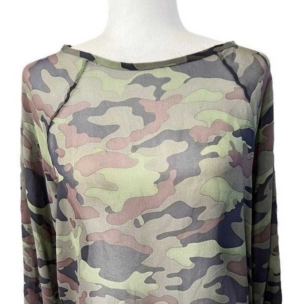 Nili Lotan Women's Green & Brown Camouflage Silk … - image 2