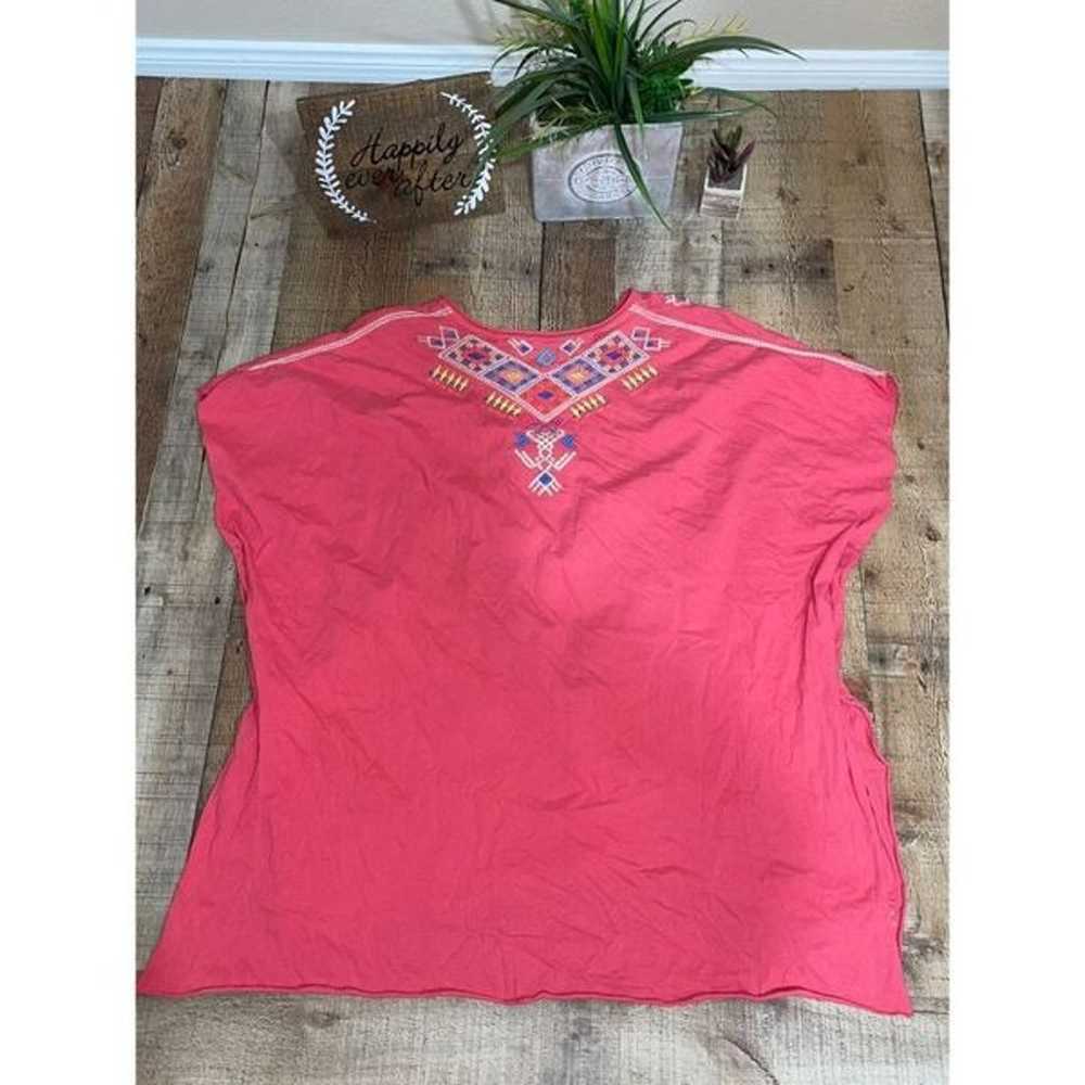 BOXY KNIT EMBROIDERED TEE- PINK -JOHNNY WAS Pre o… - image 12