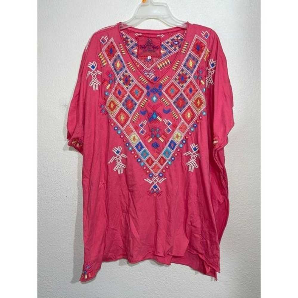 BOXY KNIT EMBROIDERED TEE- PINK -JOHNNY WAS Pre o… - image 9