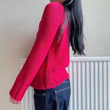 red long sleeve knit jumper