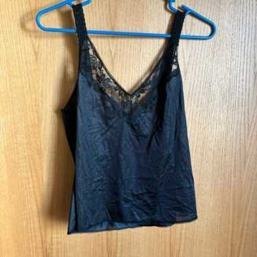 Silky lacy black tank top - image 1