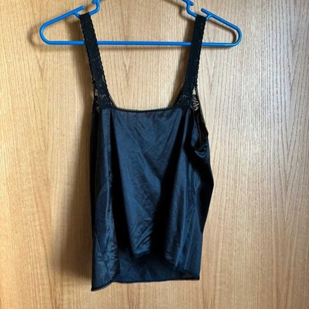 Silky lacy black tank top - image 2