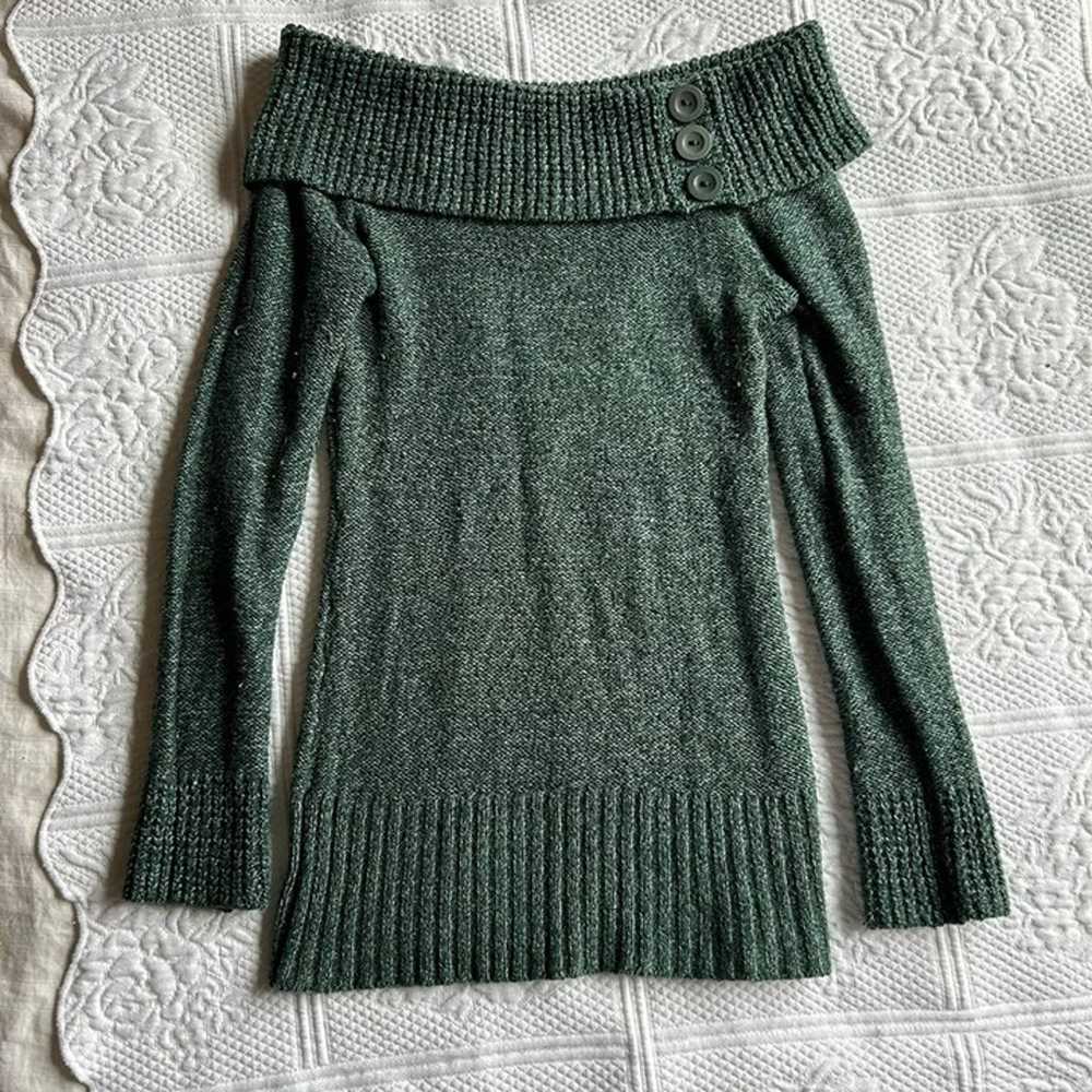 Y2K green fairy grunge long sleeve sweater top - image 1