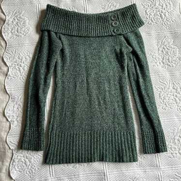 Y2K green fairy grunge long sleeve sweater top - image 1