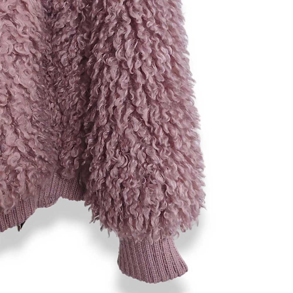 Zara pink mauve teddy bear furry faux fur full zi… - image 7