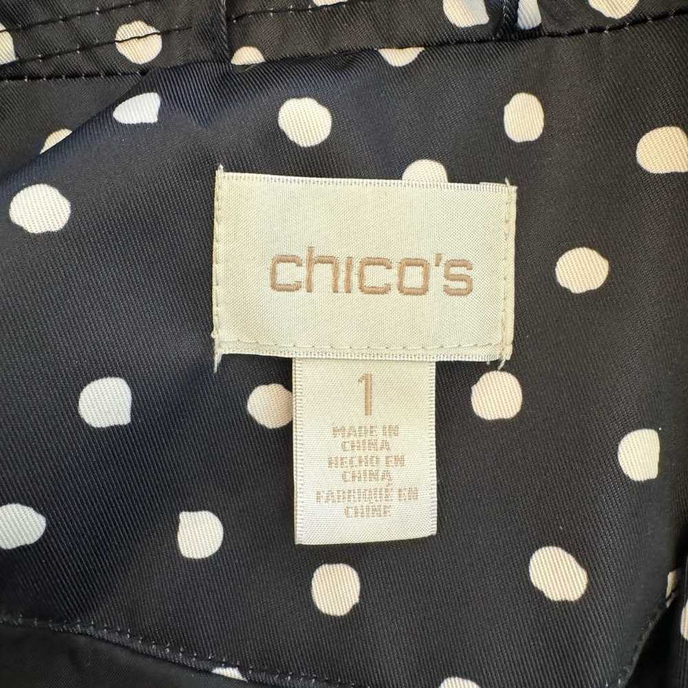 Chico's Polka Dot Belted Rain Jacket Medium - image 5