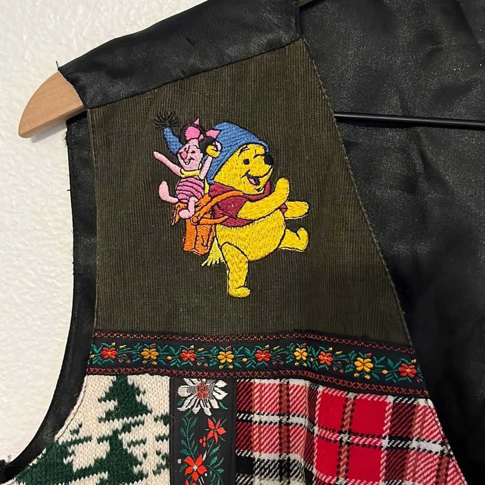 Vtg Disney Winnie the Pooh Christmas Vest Large P… - image 2