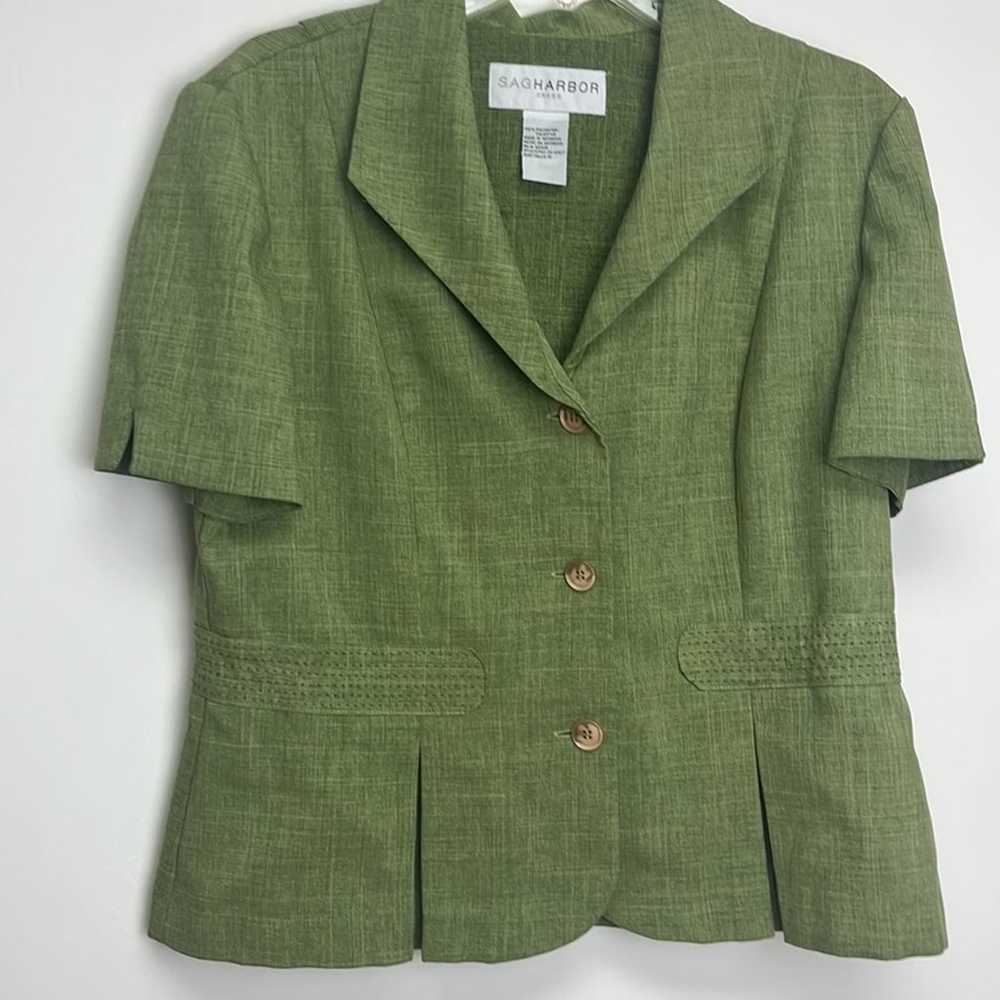 Sag Harbor's woman's green  jacket-pant dress sui… - image 3