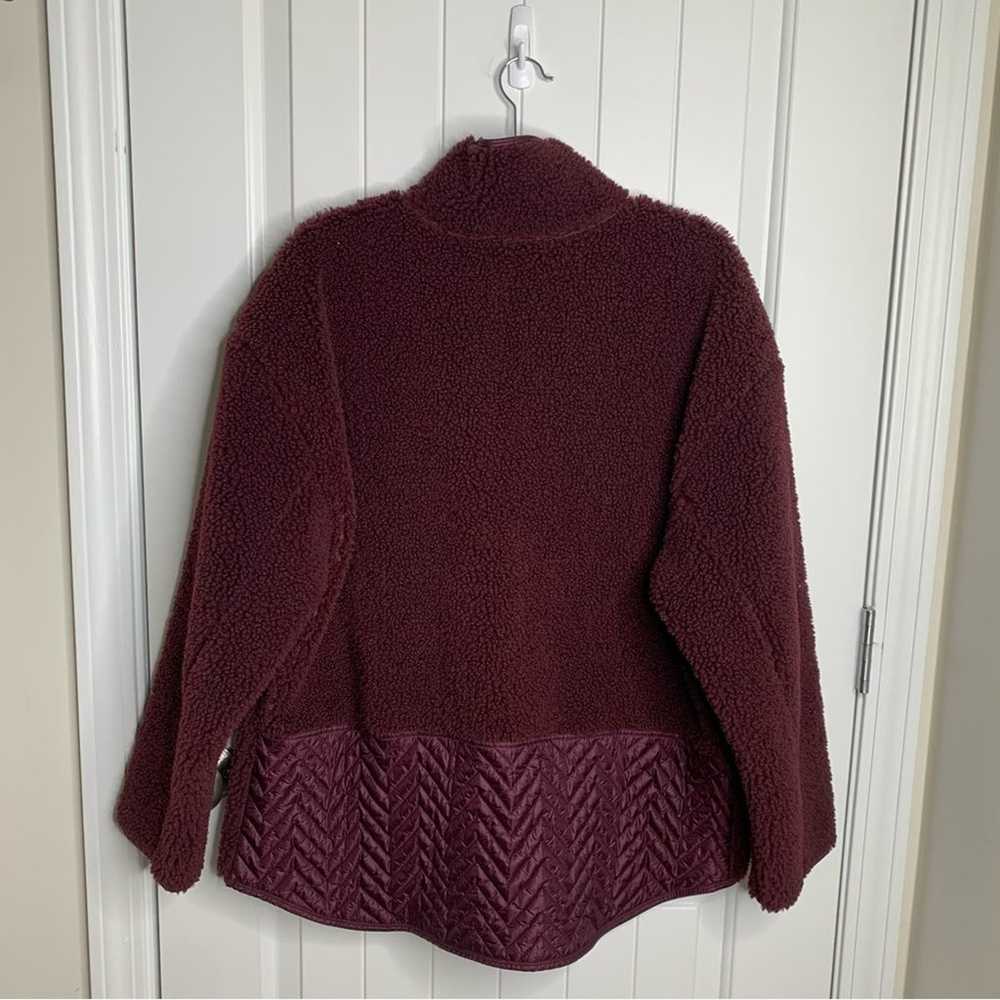 Athleta NEW  burgundy cozy sherpa snap pullover s… - image 3