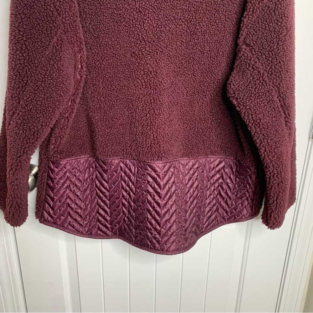 Athleta NEW  burgundy cozy sherpa snap pullover s… - image 7