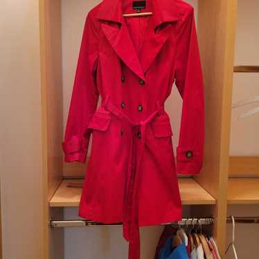 RED Trench Coat Cynthia Rowley extra Large