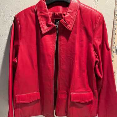 Red Genuine Leather Jacket - image 1