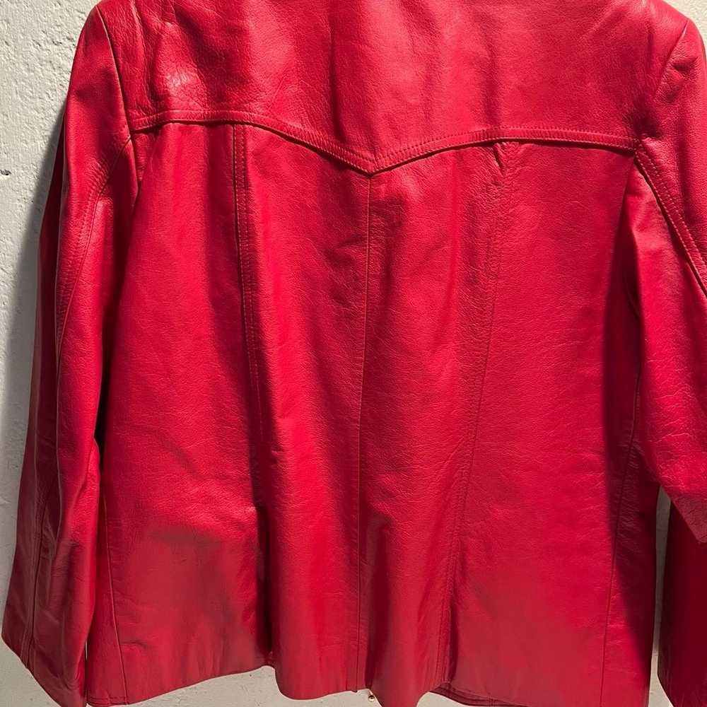Red Genuine Leather Jacket - image 2