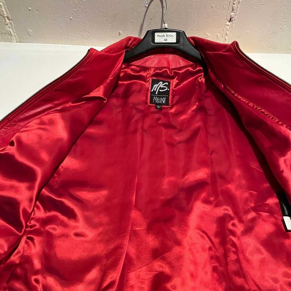 Red Genuine Leather Jacket - image 5