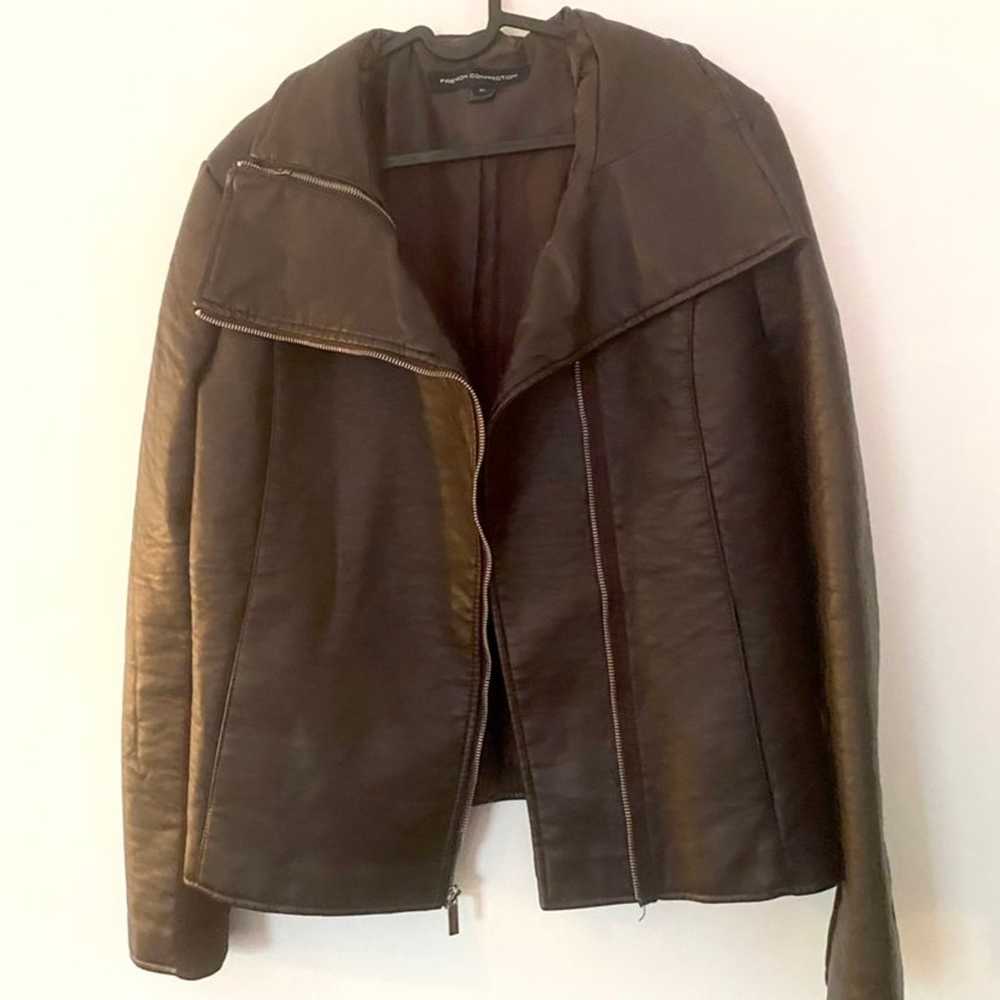 NWOT French Connection Faux Leather Motorcycle Ja… - image 3