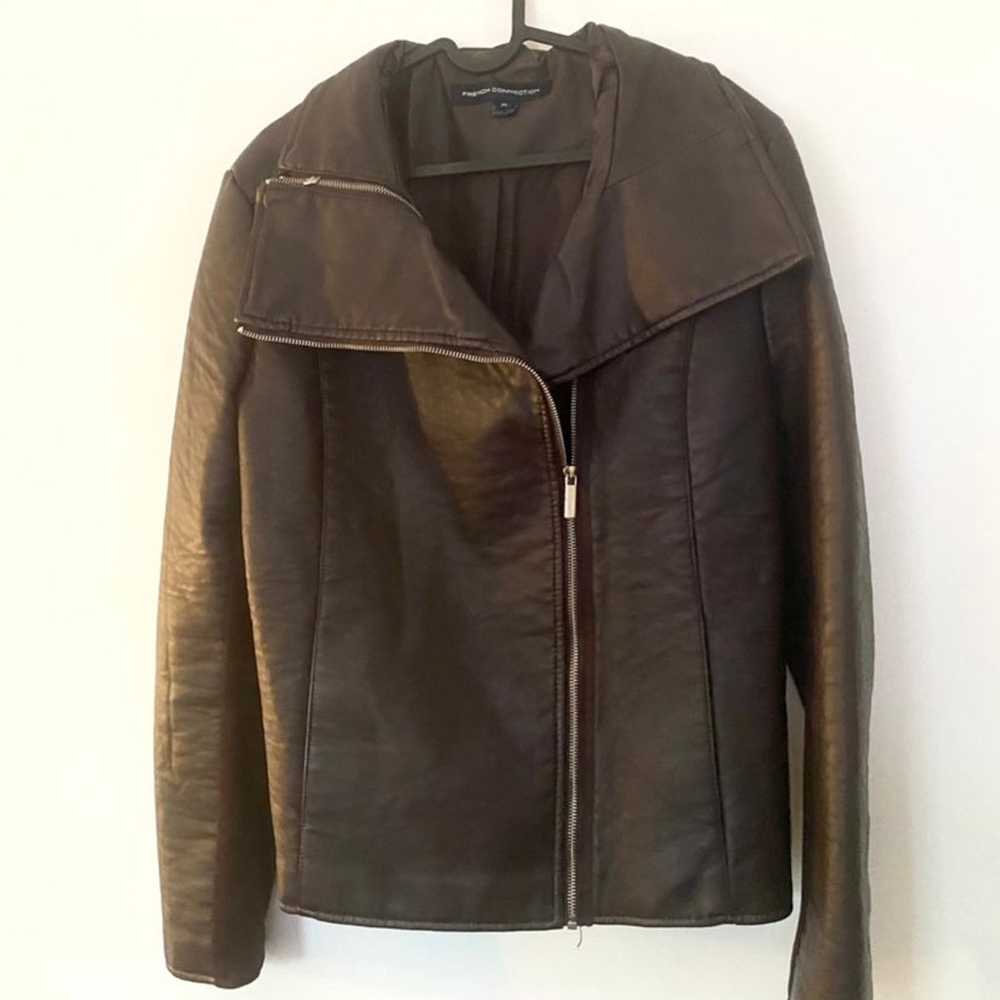 NWOT French Connection Faux Leather Motorcycle Ja… - image 4