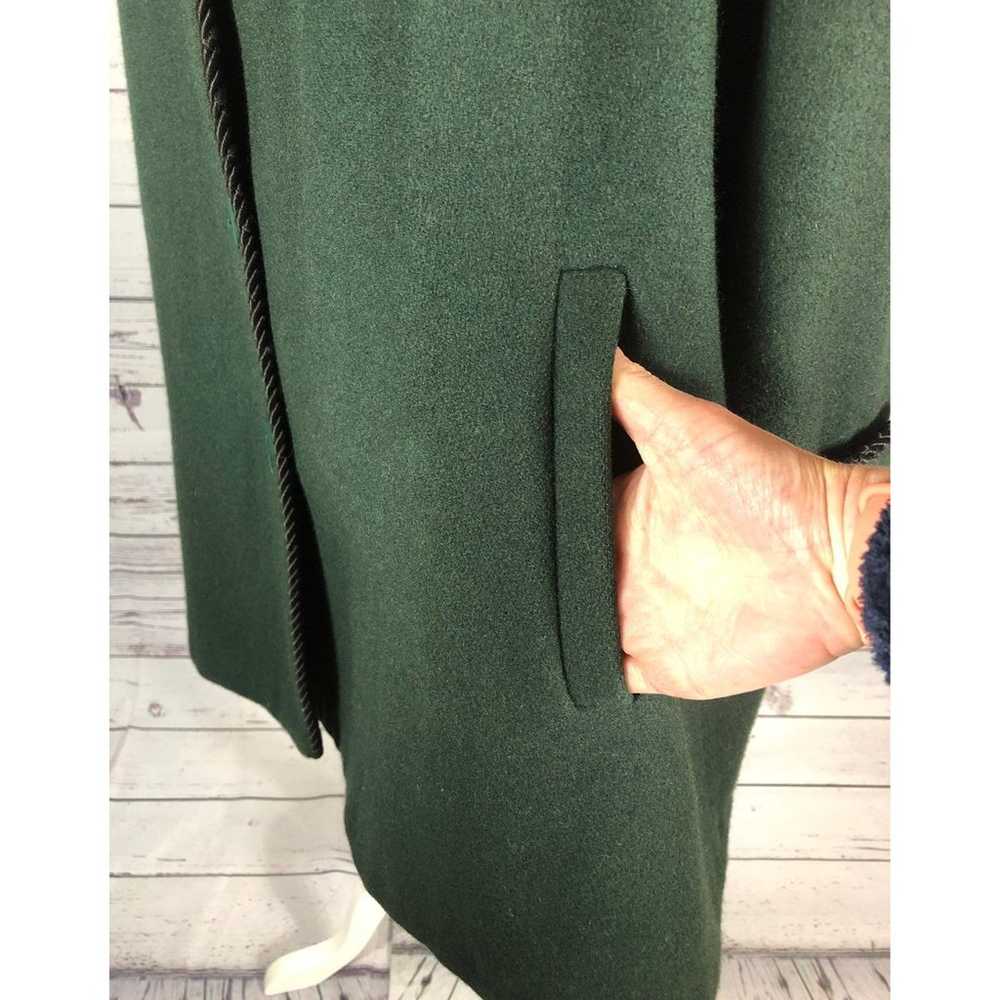 VINTAGE MDP Mario De Pinto green wool V neck coat… - image 10