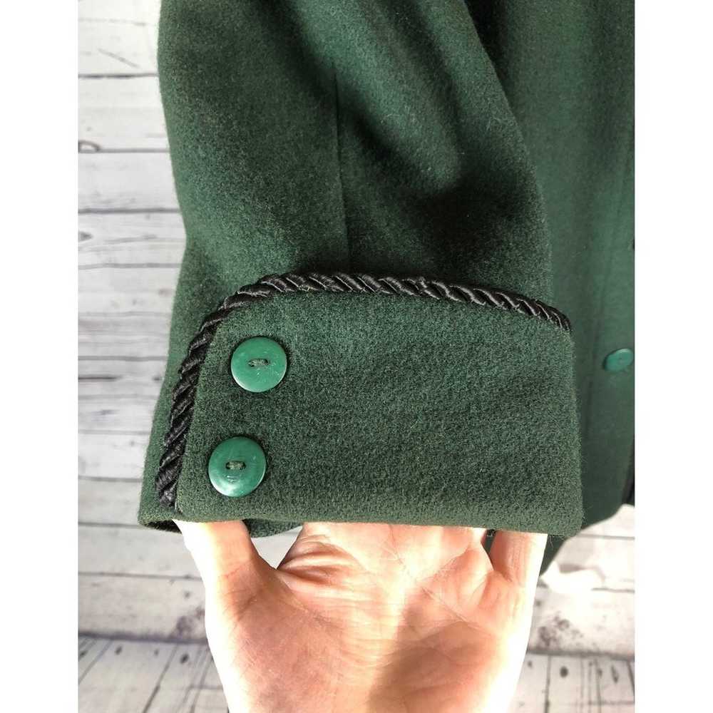 VINTAGE MDP Mario De Pinto green wool V neck coat… - image 8