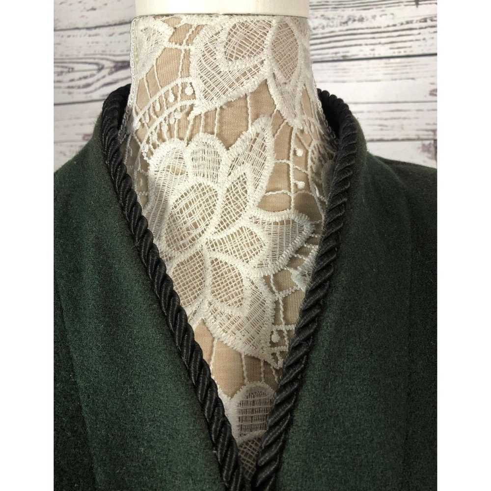 VINTAGE MDP Mario De Pinto green wool V neck coat… - image 9