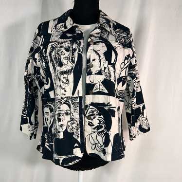 Vintage 90s Kaktus Black and White Picasso Inspir… - image 1