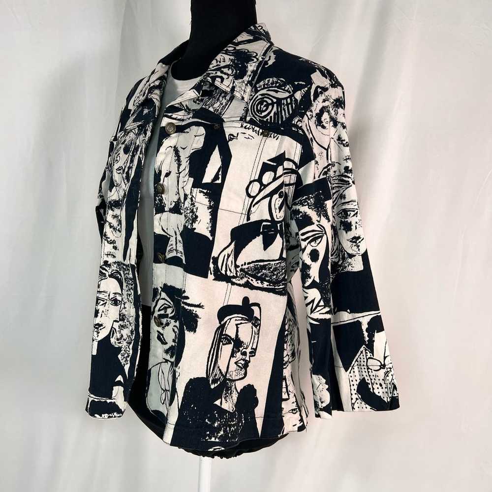 Vintage 90s Kaktus Black and White Picasso Inspir… - image 2