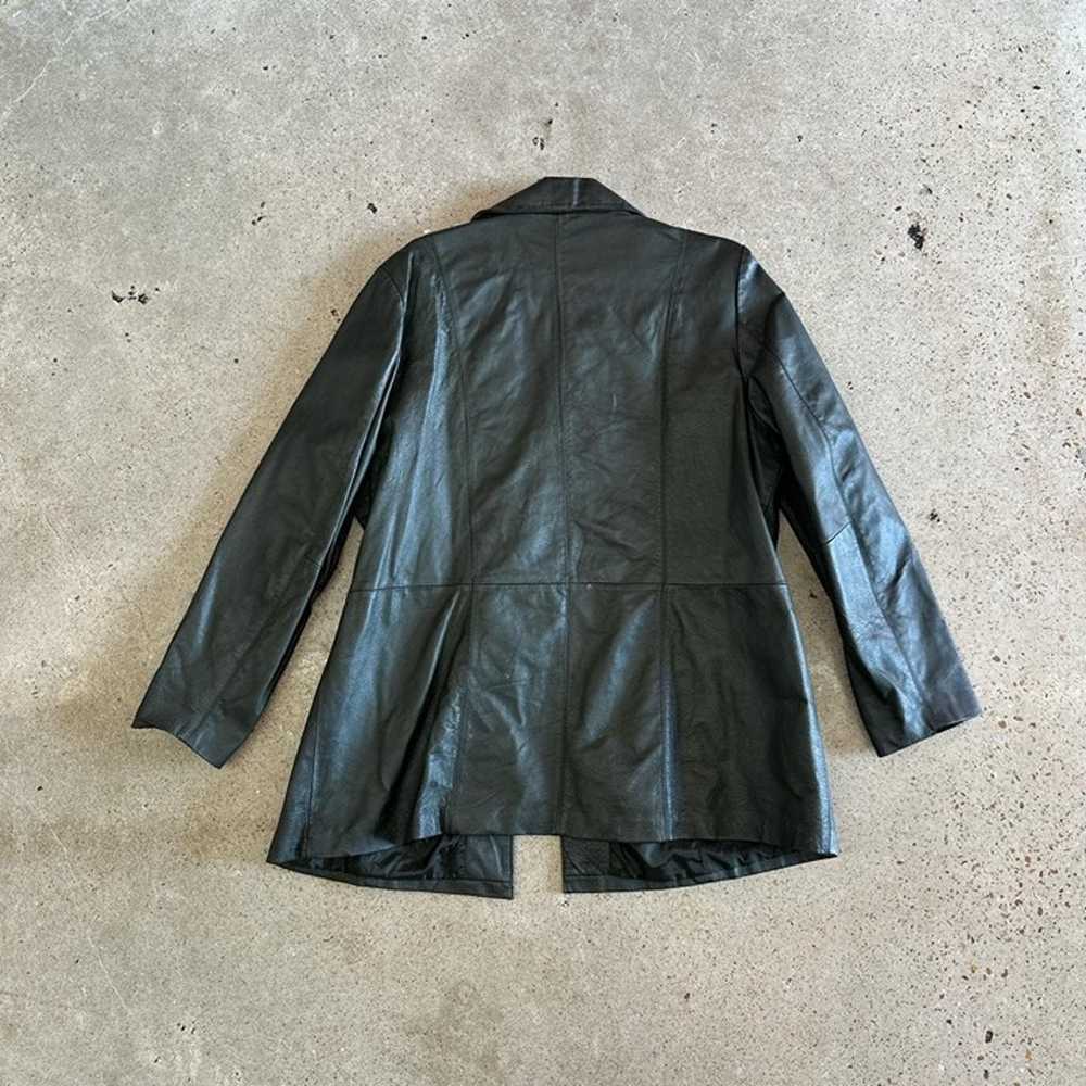 Vintage green leather jacket // plus size - image 4