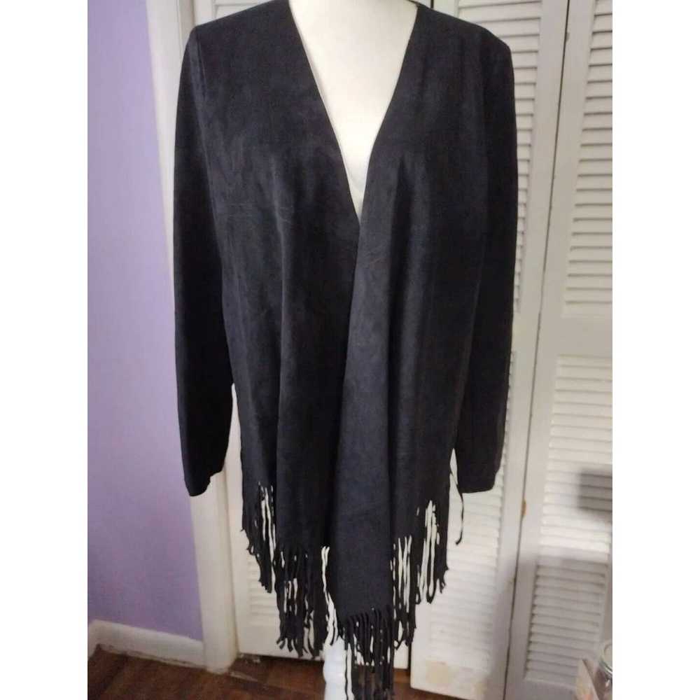 Catherines XL Vest Women Black Suede Like Front w… - image 3