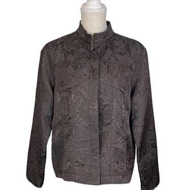 Chico's Brown Damask Jacket Size 3 (XL-16) - image 1