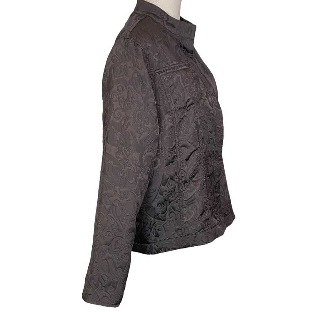 Chico's Brown Damask Jacket Size 3 (XL-16) - image 2