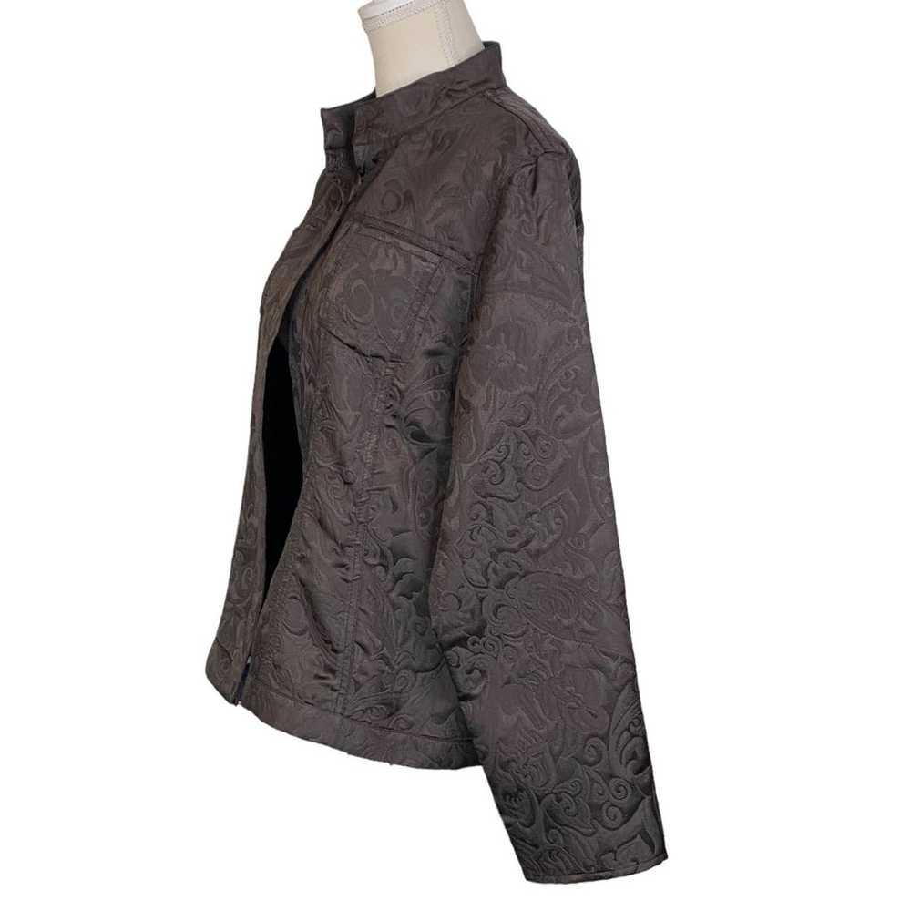 Chico's Brown Damask Jacket Size 3 (XL-16) - image 3