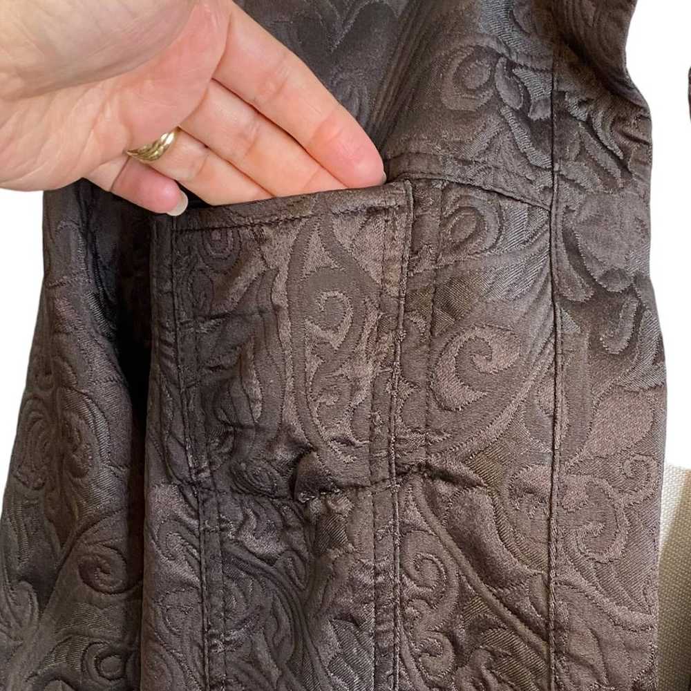 Chico's Brown Damask Jacket Size 3 (XL-16) - image 4