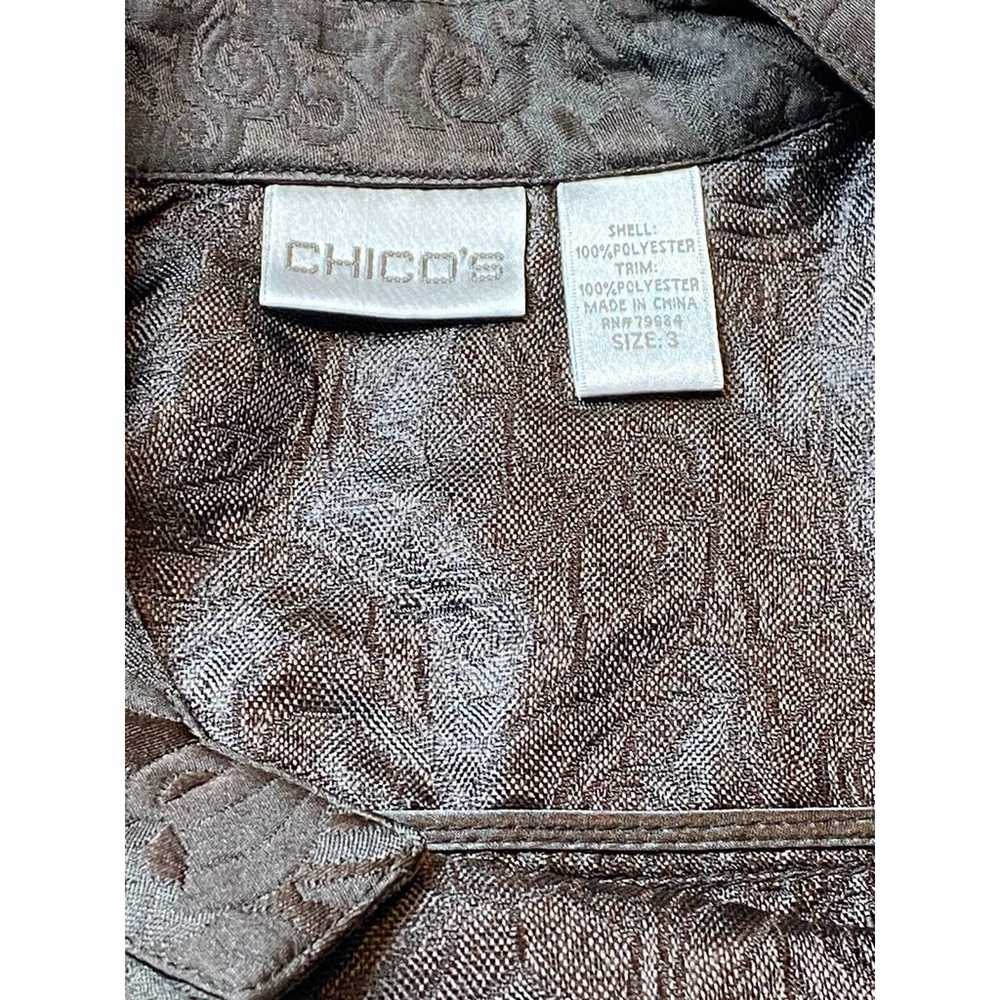 Chico's Brown Damask Jacket Size 3 (XL-16) - image 5