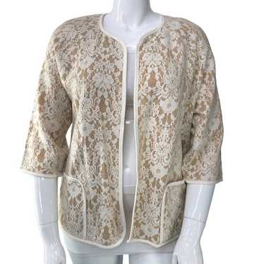 Chicos Womens Size 3 US XL Jacket Lace Tan Busine… - image 1