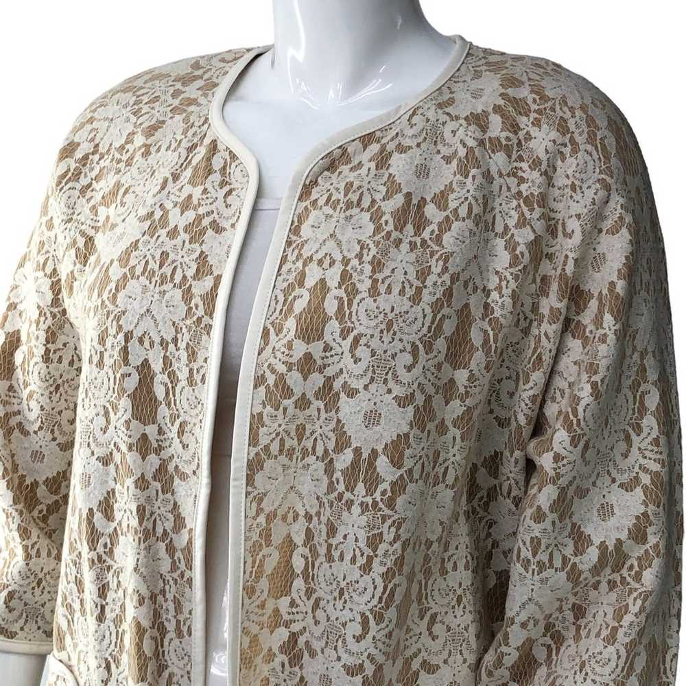 Chicos Womens Size 3 US XL Jacket Lace Tan Busine… - image 3