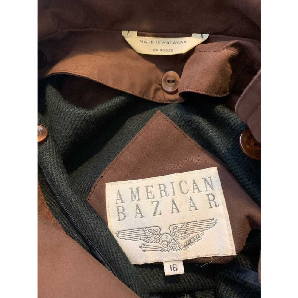 American Bazar brown vintage drawstring trench co… - image 7