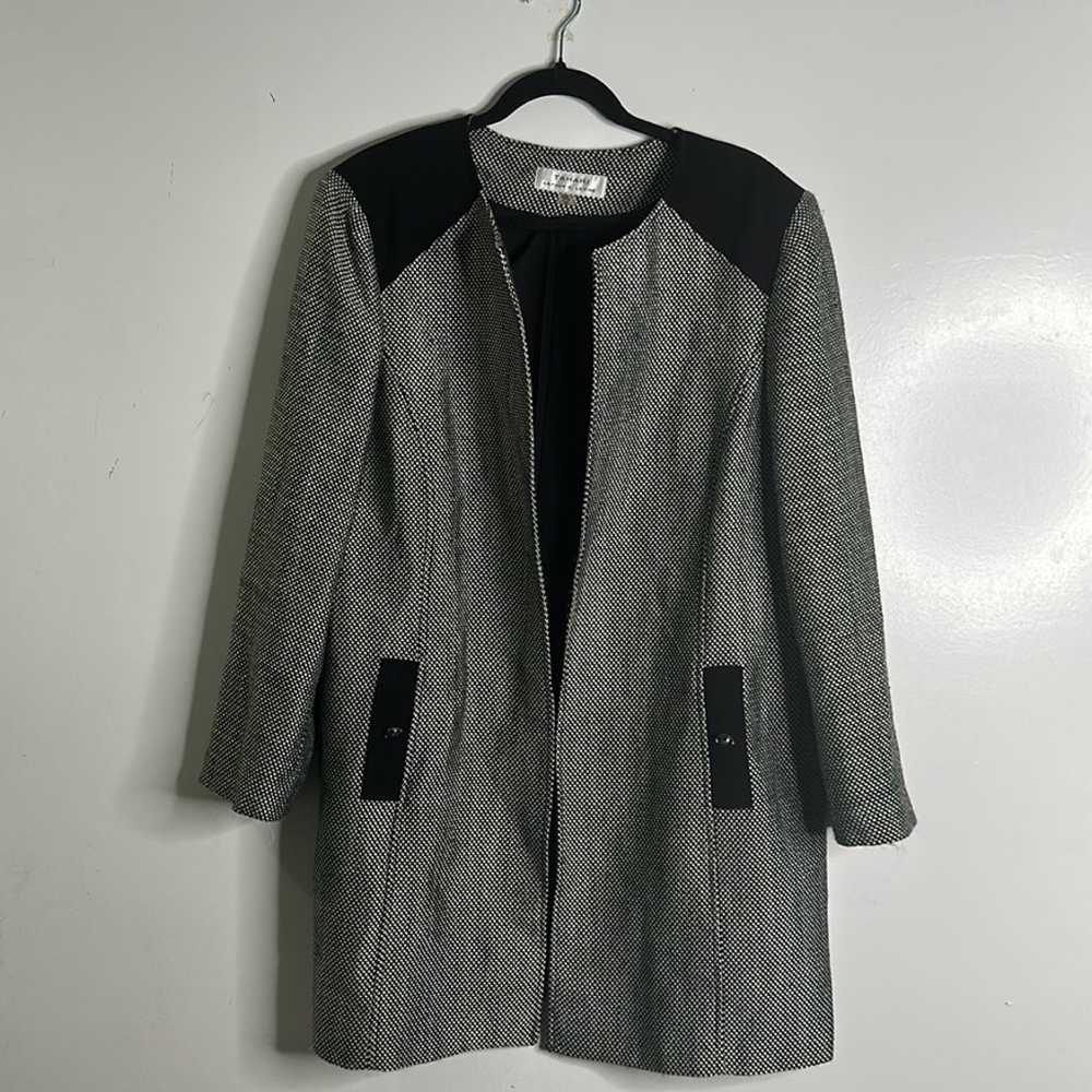 tahari ASL black and white texture topper jacket … - image 8