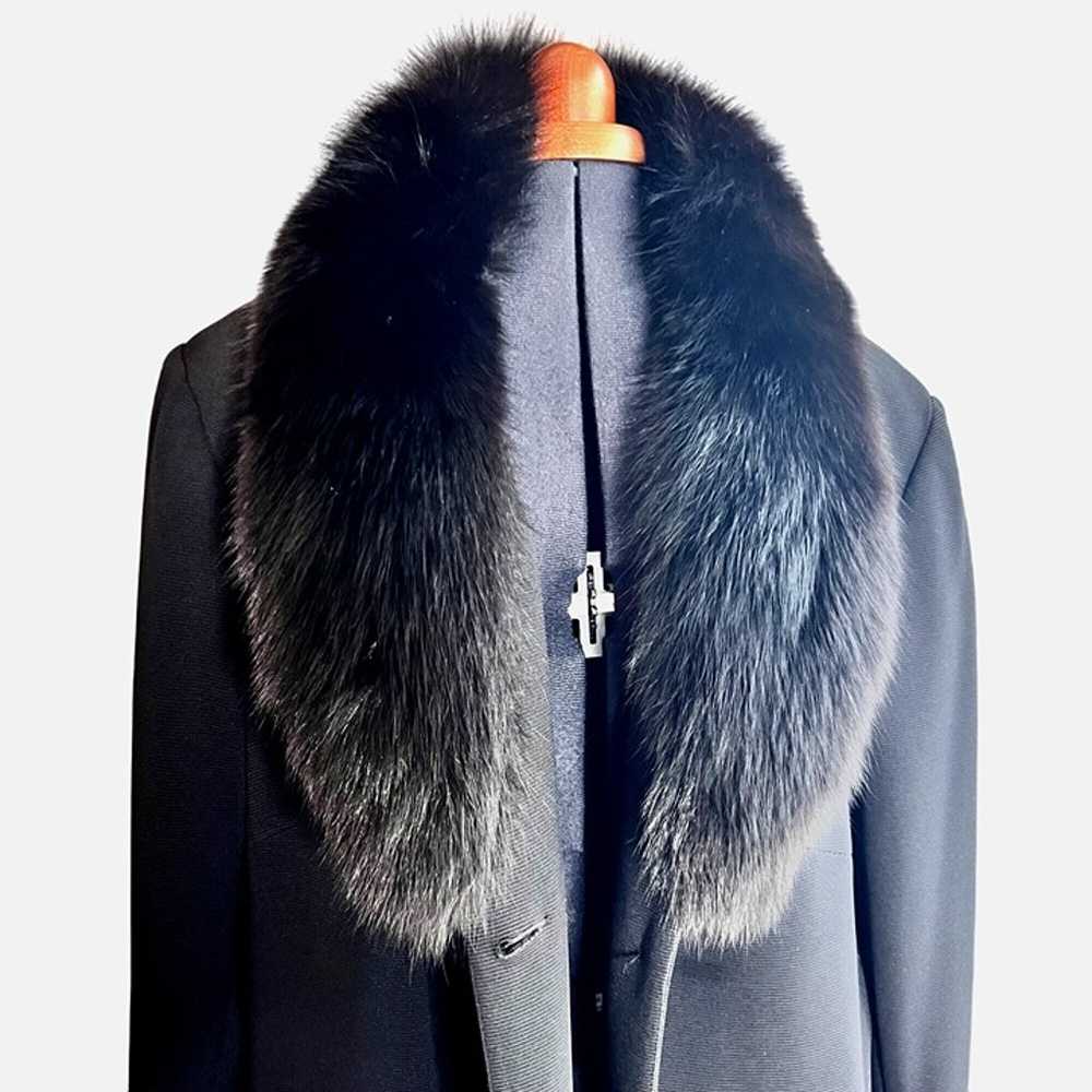 Renlyn Faux Fur Collar Full Length Black Coat 20W - image 10