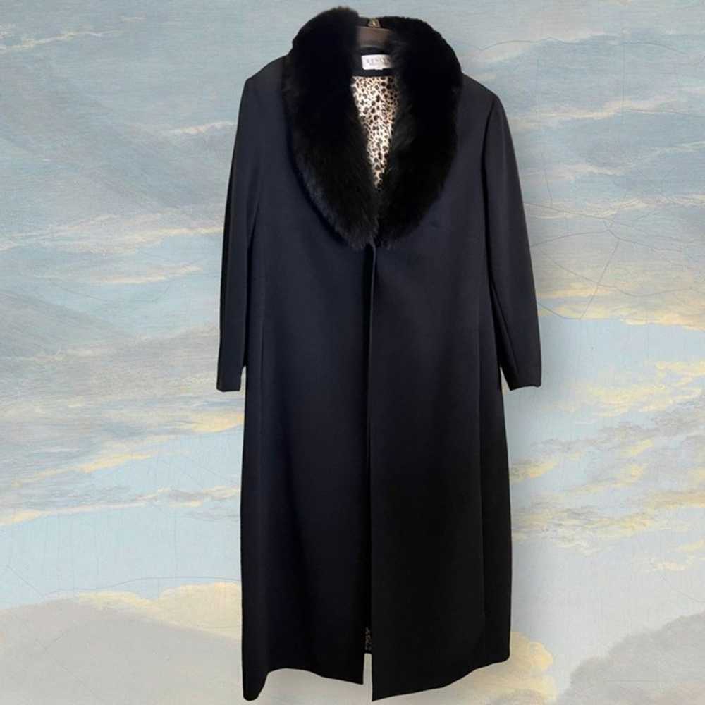 Renlyn Faux Fur Collar Full Length Black Coat 20W - image 2