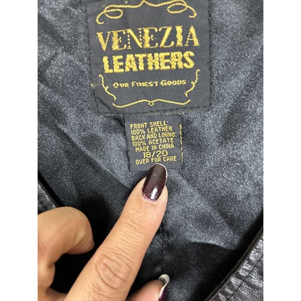 Lane Bryant VENEZIA Genuine Leather Black Zip Up … - image 3