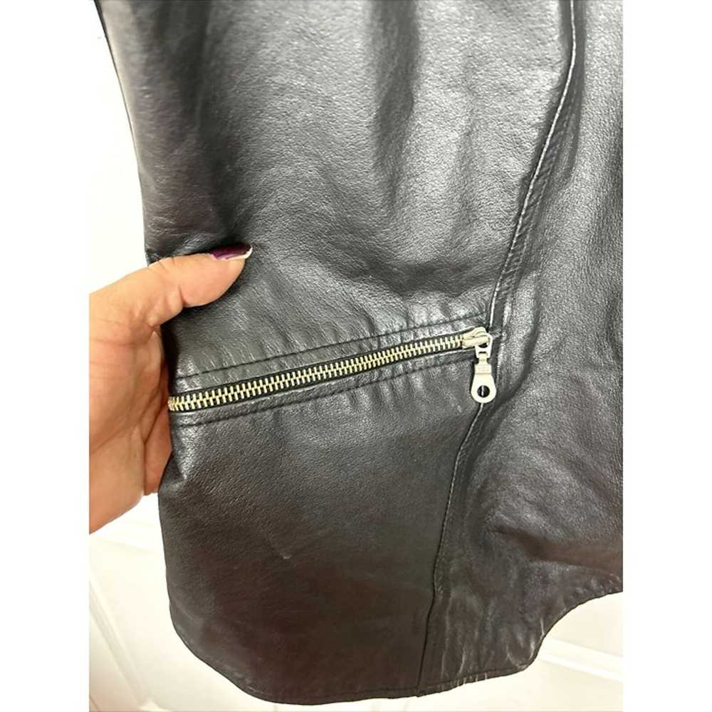 Lane Bryant VENEZIA Genuine Leather Black Zip Up … - image 4