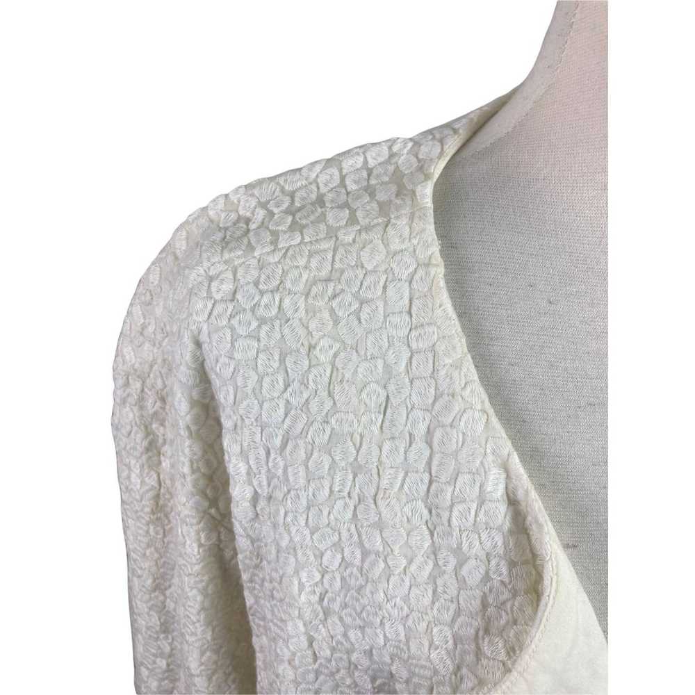 Eileen Fisher 3X Ivory Textured Cotton Lined Open… - image 2