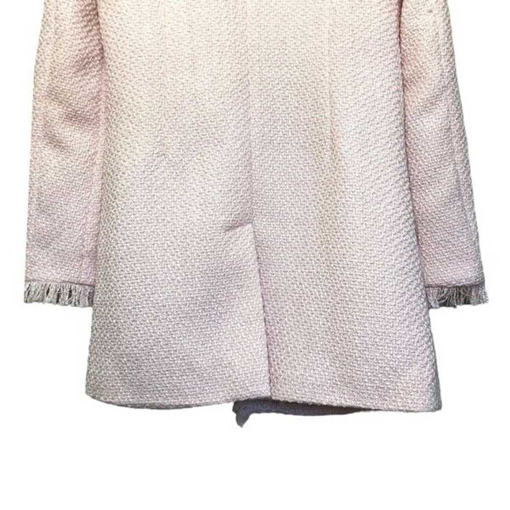 NWOT Venus Blush Pink Tweed Overcoat Fringe Fray … - image 10